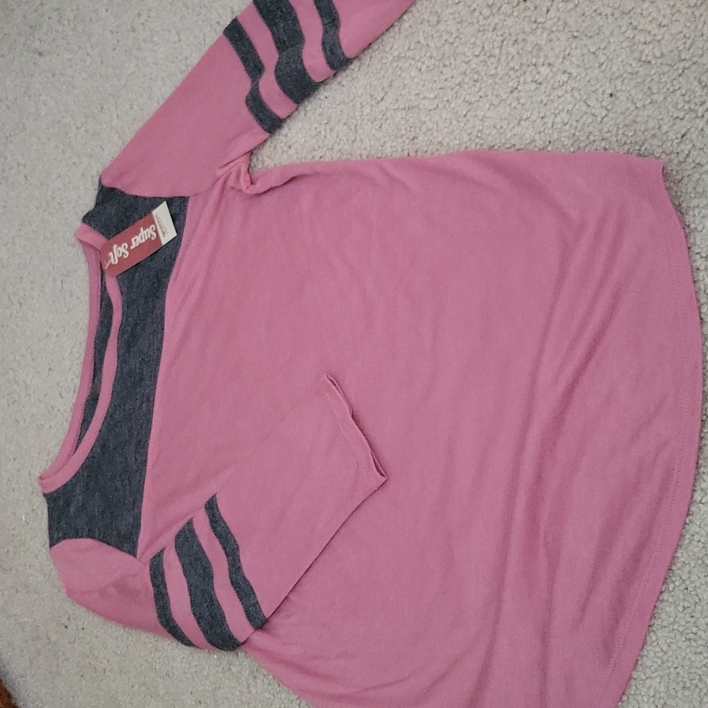 Mauve and Grey long sleeve shirt